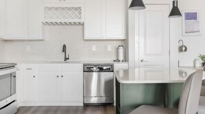 Fridge, dining tables