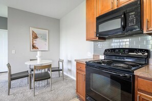Fridge, dining tables