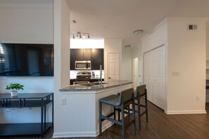 Fridge, dining tables
