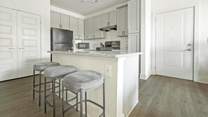 Fridge, dining tables