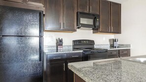 Fridge, dining tables