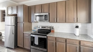 Fridge, dining tables
