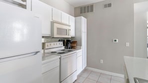 Fridge, dining tables