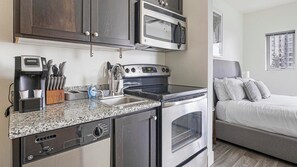 Fridge, dining tables