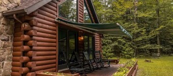 Cozy Secluded 3 BR  Log Cabin with Hot Tub and Wood Burning Fireplace!