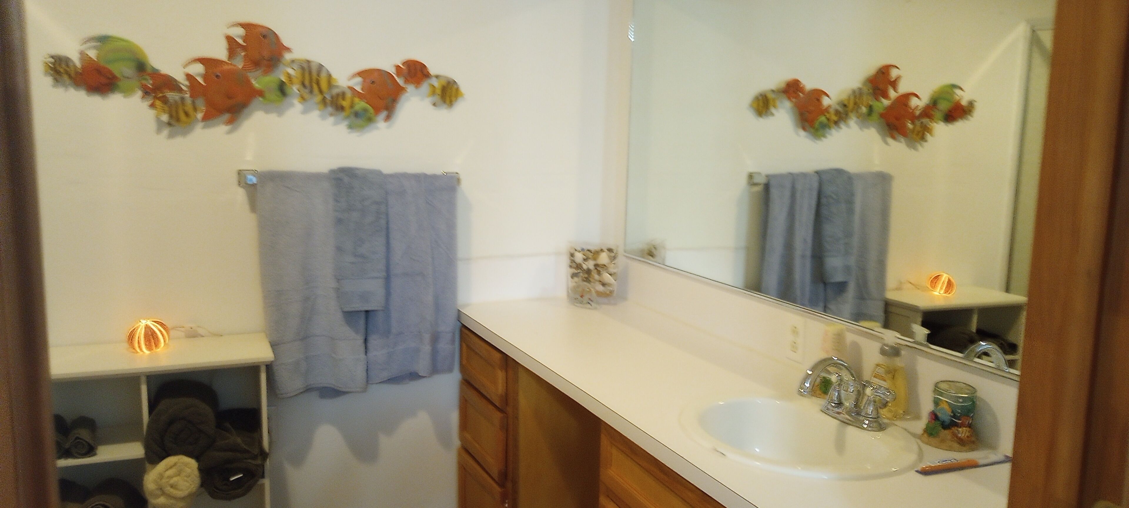 Ducha, secador de pelo, toallas y papel higiénico