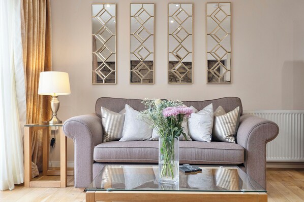 TV, fireplace - Rose Street flat in the heart of Edinburgh! (Edinburgh)