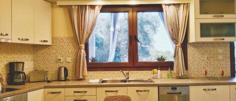 Fridge, oven, stovetop, dishwasher