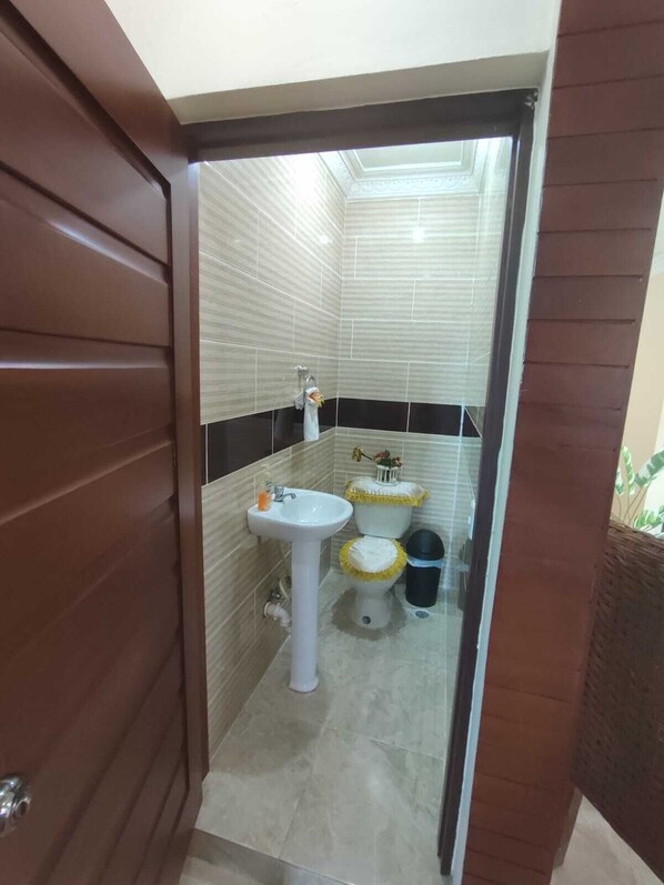 Towels, soap, toilet paper