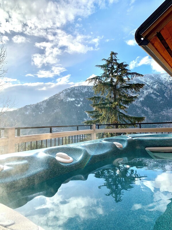 Pool - NEW Modern Mountain Haven | Luxe View, Sauna, Hot Tub & Fireplace (Nelson)