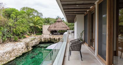Lujosa villa con cenote privado y cavernas a 10 min de la playa