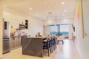 Fridge, microwave, oven, stovetop - Luxury 2BR Oceanfront @ Danzante Bay, Loreto (Ensenada Blanca)