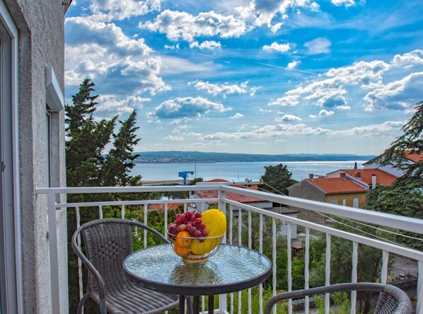 Apartment (Comfort One Bedroom Apartment) | Balcony - Contemporary Crikvenica Apartments With Private Parking (Crikvenica)