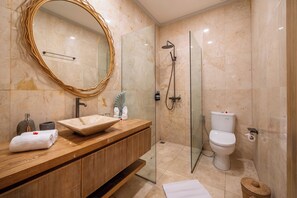 Signature Villa, 2 Bedrooms, Patio, Pool View | Bathroom | Bathrobes, slippers - Tropical Villa Indah (Ungasan)