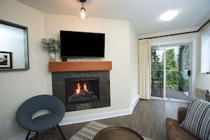 Télévision, cheminée