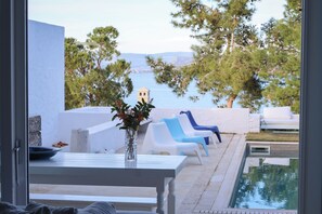 Pool - The Architect's Crib is a spacious villa with a seaview, and a pool.  (Aghios Emilianos)