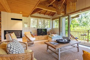 Televisión y chimenea 