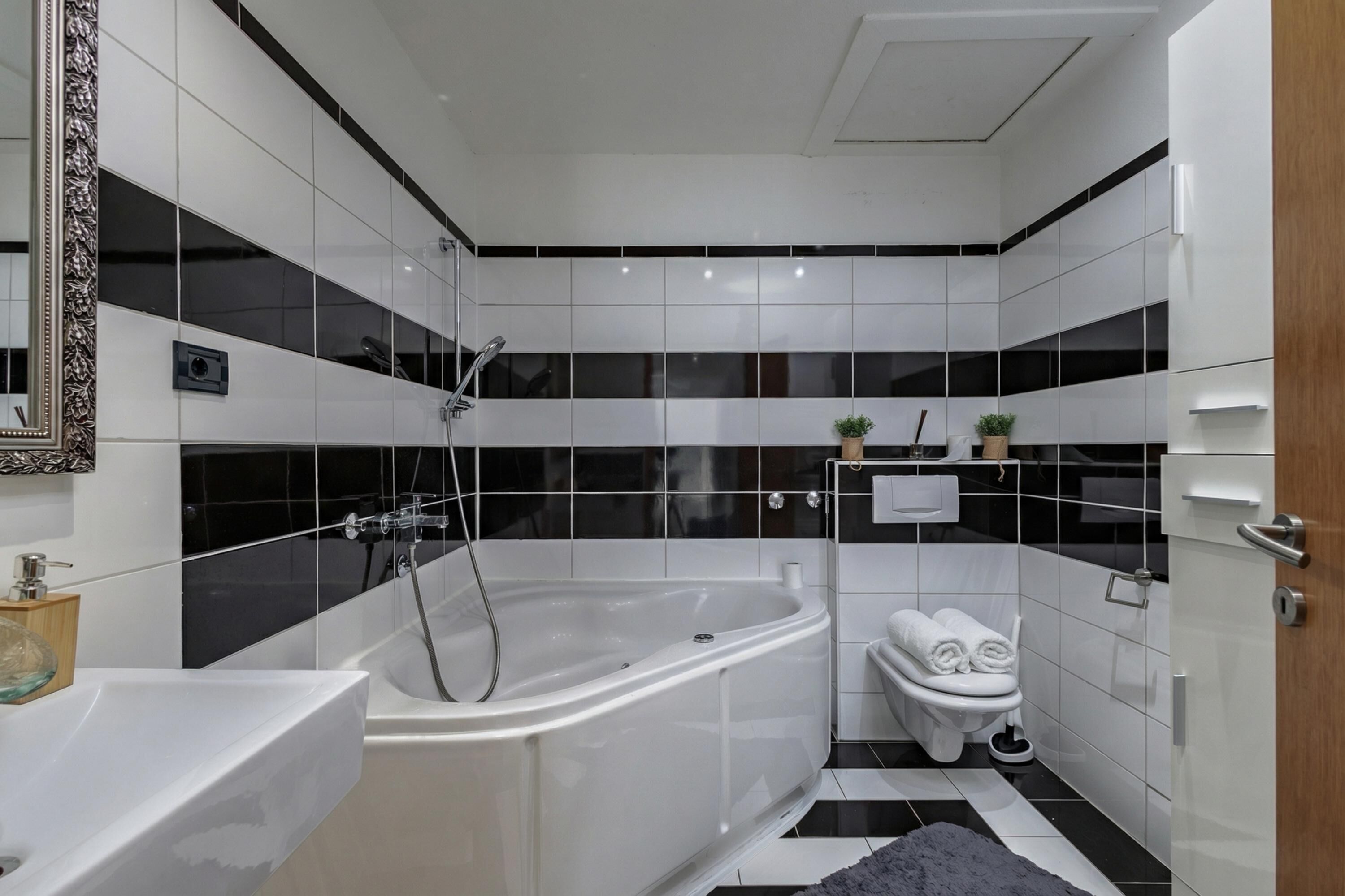 Family House, Multiple Bedrooms (Pool House Kristina) | Bathroom | Combined shower/tub, hair dryer, towels, soap