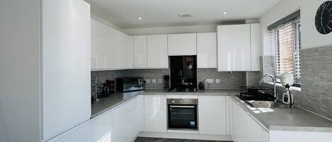 Microwave, oven, stovetop, dishwasher