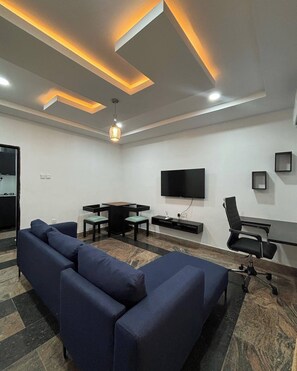 Luxury Apartment, Balcony, City View | Living area - REENS APARTMENT (Abuja)