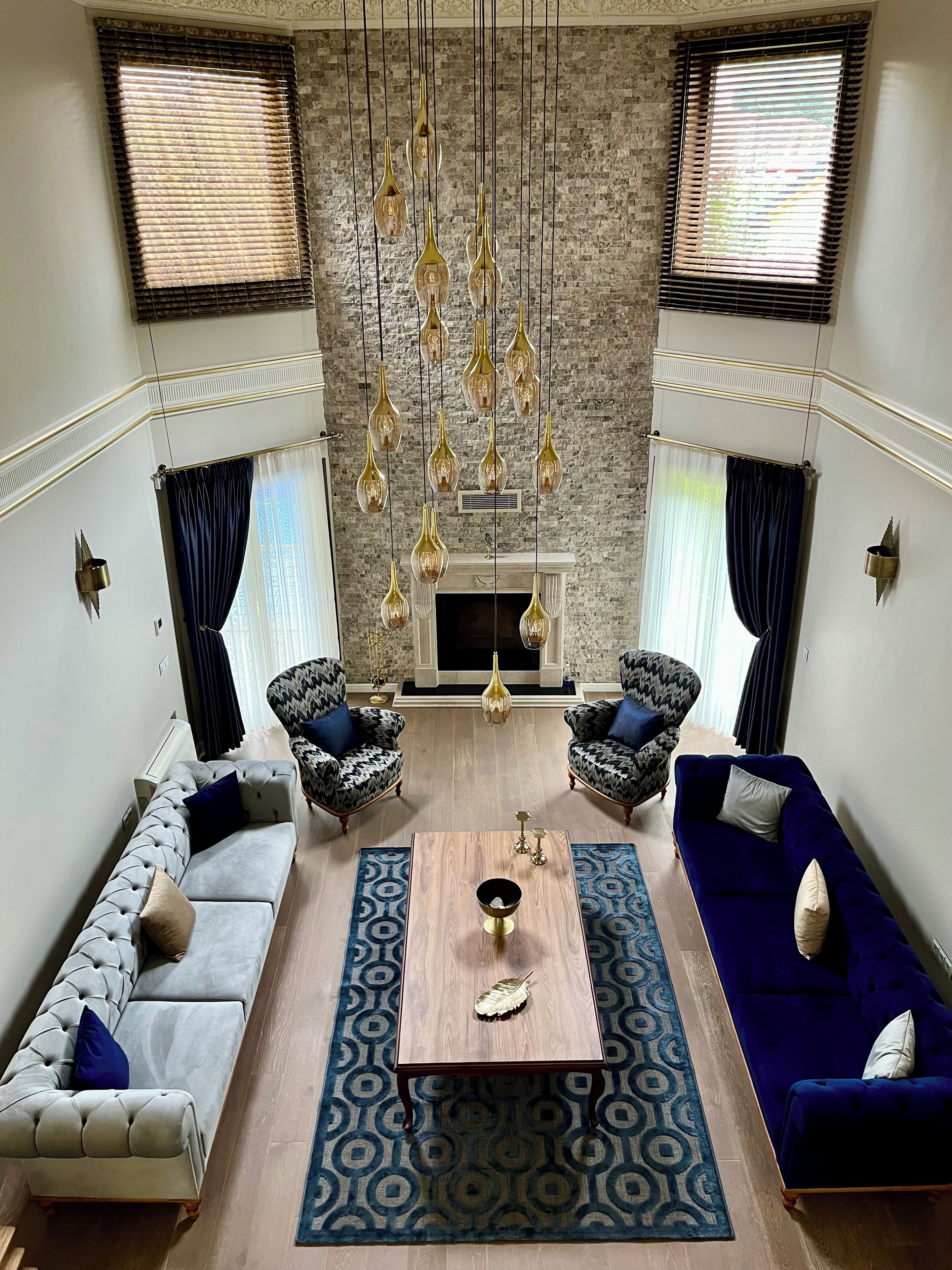 Deluxe Villa, Private Pool, Garden View | Living area | Fireplace