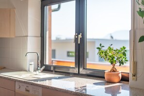 Coffee/tea maker, fridge, oven, dishwasher