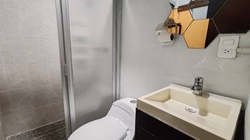 Habitacion para 4 personas | Bathroom | Shower, free toiletries, hair dryer, towels