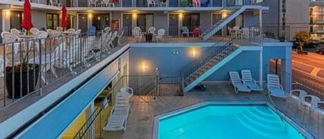 Outdoor pool, a heated pool
