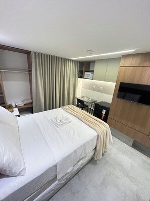 Apartment | 1 bedroom, laptop workspace, blackout drapes, iron/ironing board - Melhores Flats - Irresistível (João Pessoa)