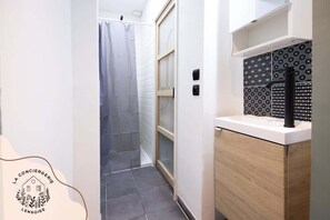 Shower, hair dryer