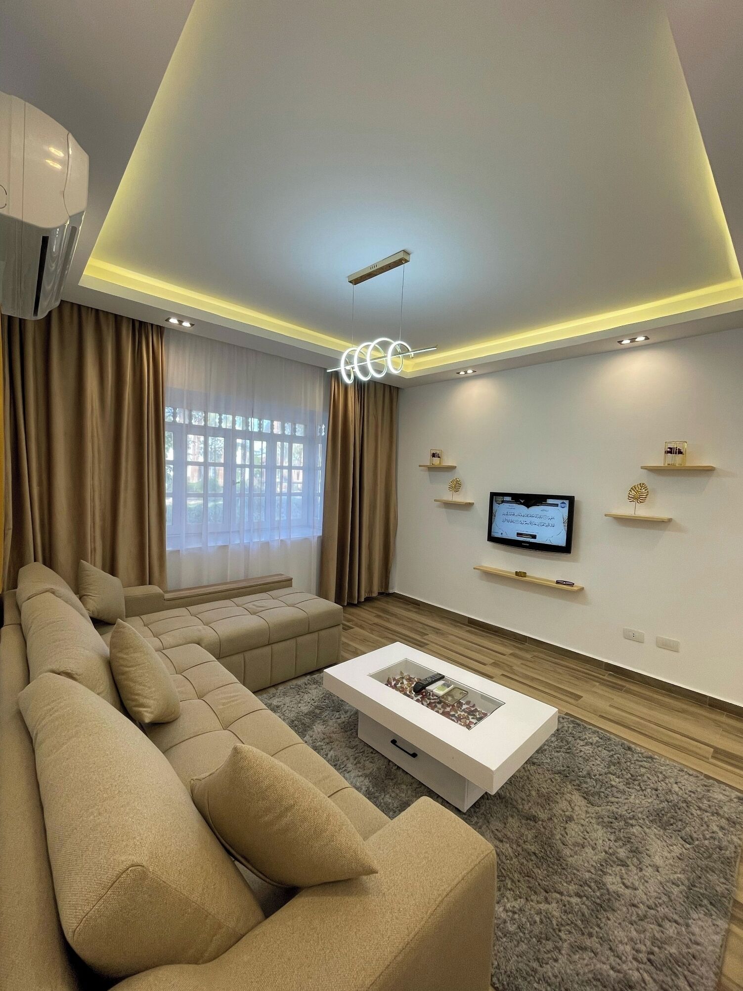 Luxury Apartment | Living room | 43-inch Smart TV with cable channels