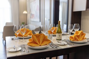 Luxury Apartment, Balcony, City View | Living area | 64-inch TV with premium TV channels - Adamo Hotel Hung Yen (Yen My)