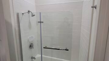 Hair dryer, towels, toilet paper