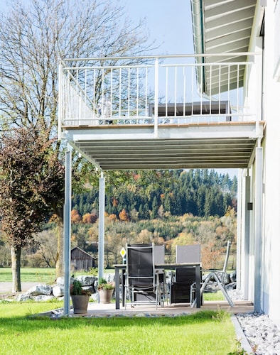 Ferienwohnung 'Im Allgäu - Biber 1' mit Privatterrasse, Gemeinschaftsgarten und WLAN