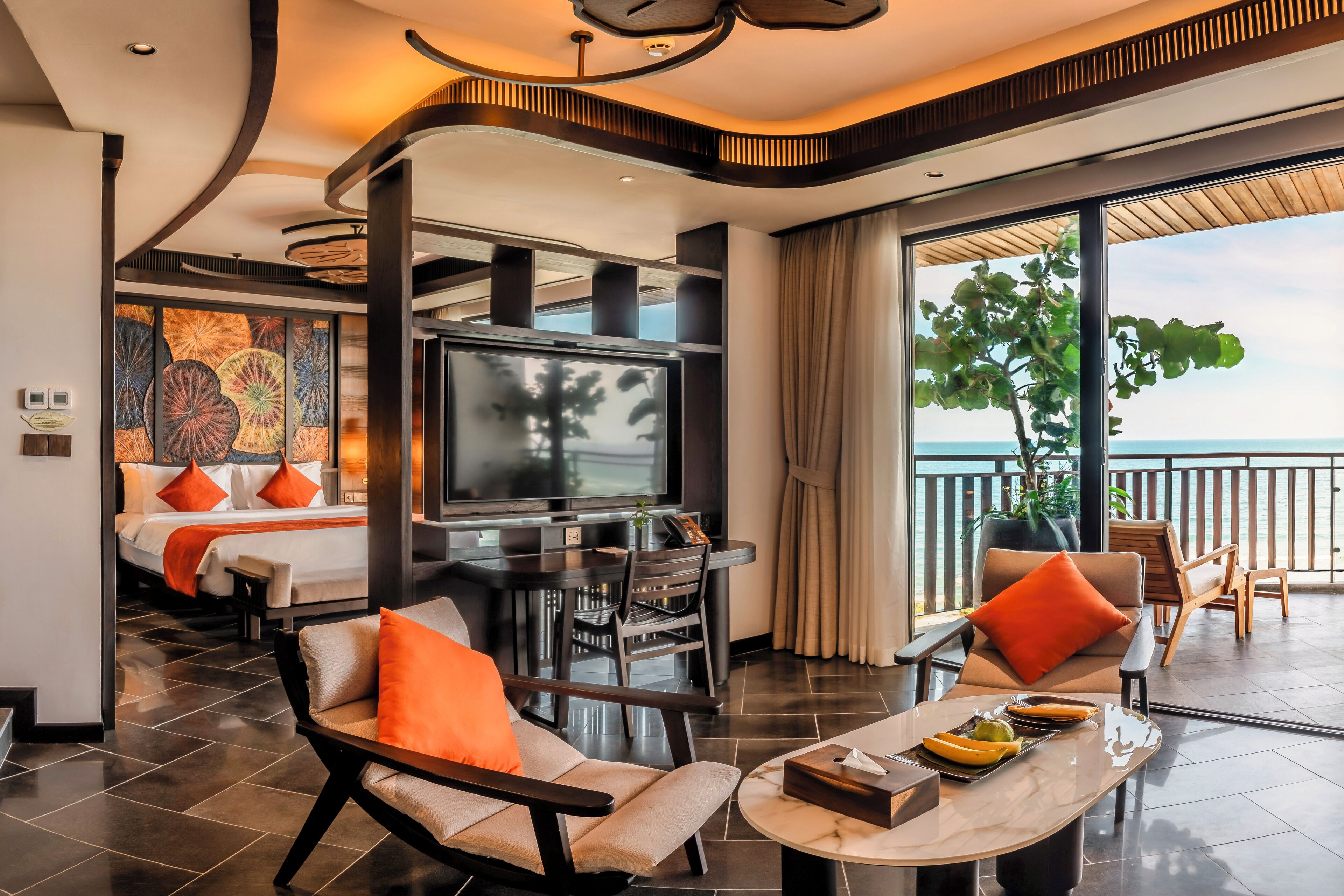 Suite Sea View with Children Themed Room | Living area | LCD TV