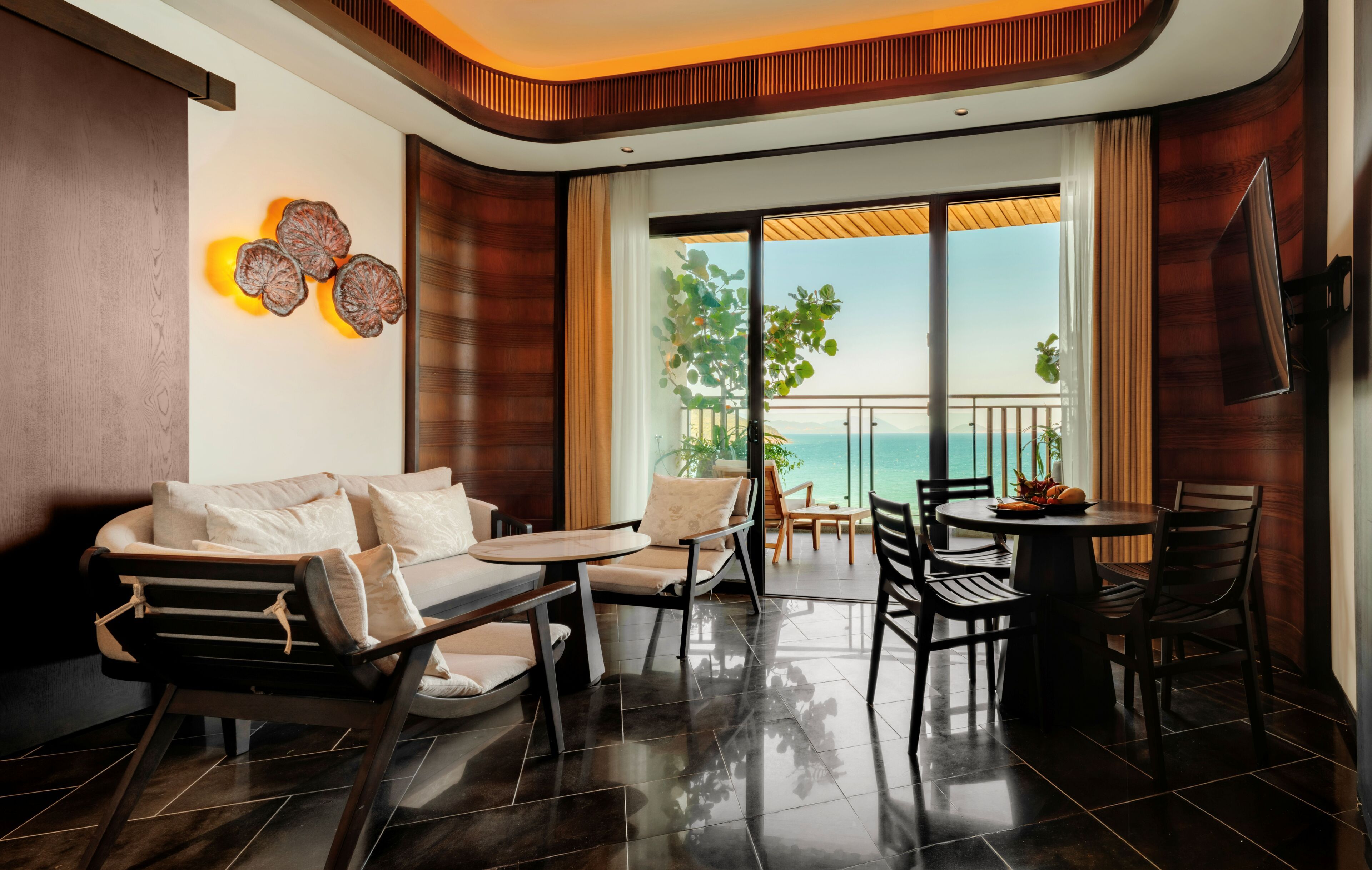 Executive Family Suite 2-Bedroom Sea View with Children Themed Room | Living area | LCD TV