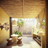 Salas de tratamiento para parejas, un sauna, una bañera de hidromasaje