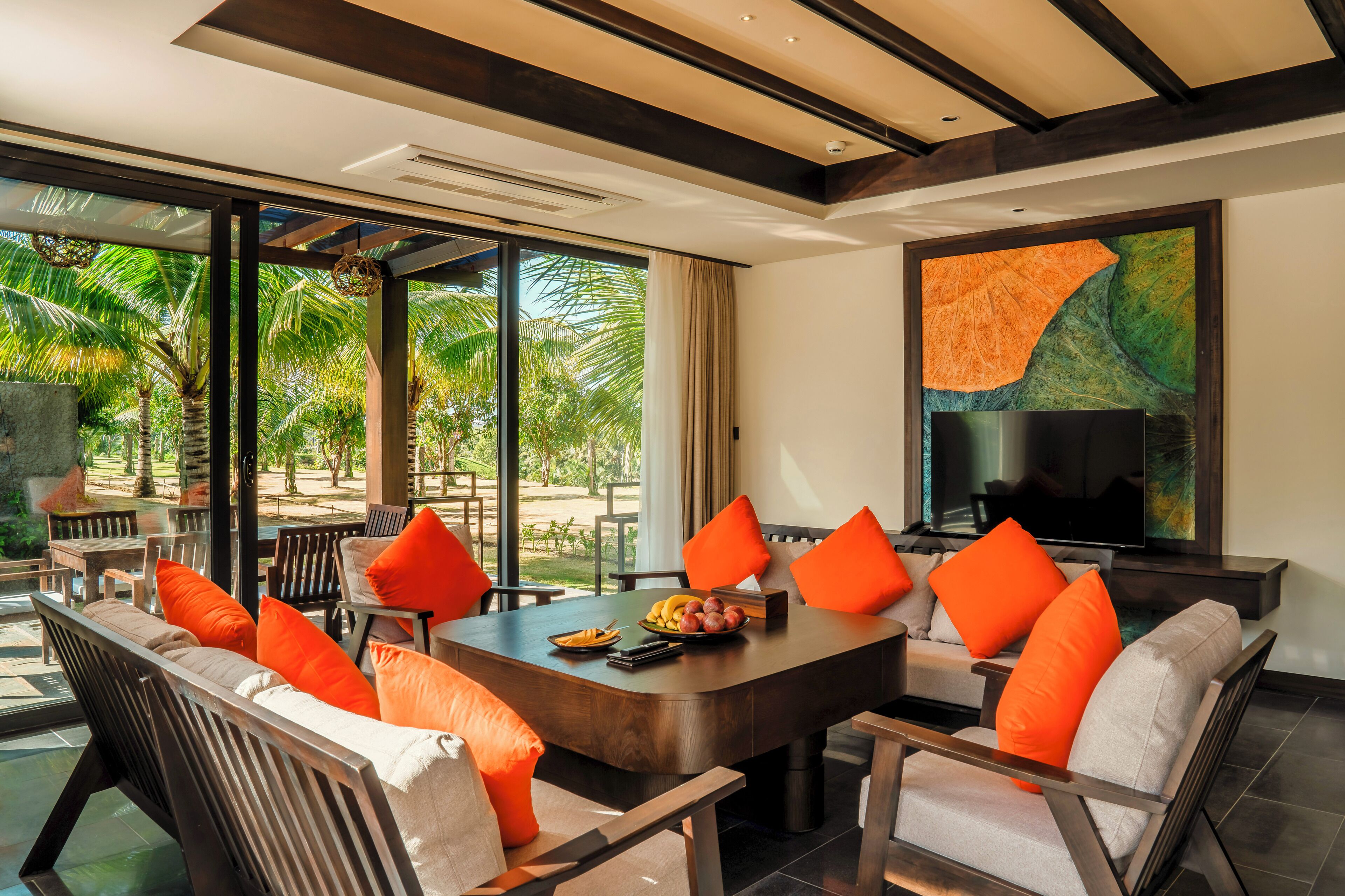 Pool Villa 4-Bedroom with Children Themed Room - Check-in After 02:30 PM | Living area | LCD TV