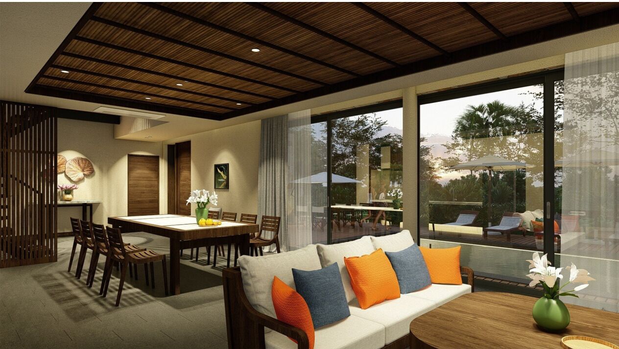 Pool Villa 3-Bedroom with Children Themed Room - Check-in After 02:30 PM | Living area | LCD TV