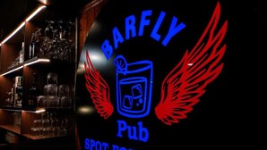 A bar with a sign that reads "Barfly Pub Spot for a Shot." - Dragon Inn (Gangtok)