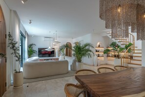 Luxury Villa, Patio, Pool View | Living area