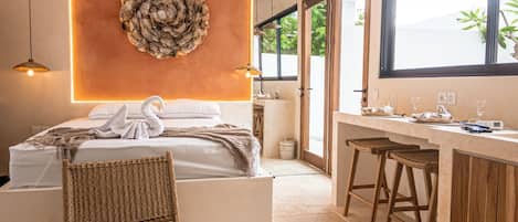 Suite Studio Deluxe, vue piscine | 1 chambre, bureau, espace de travail pour ordinateur portable