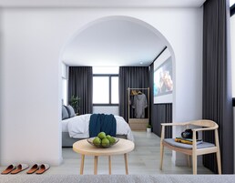 Family Quadruple Room, Non Smoking | Pillowtop beds, blackout drapes, iron/ironing board, free WiFi