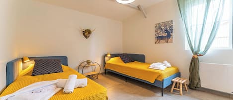3 bedrooms, iron/ironing board, travel cot, WiFi
