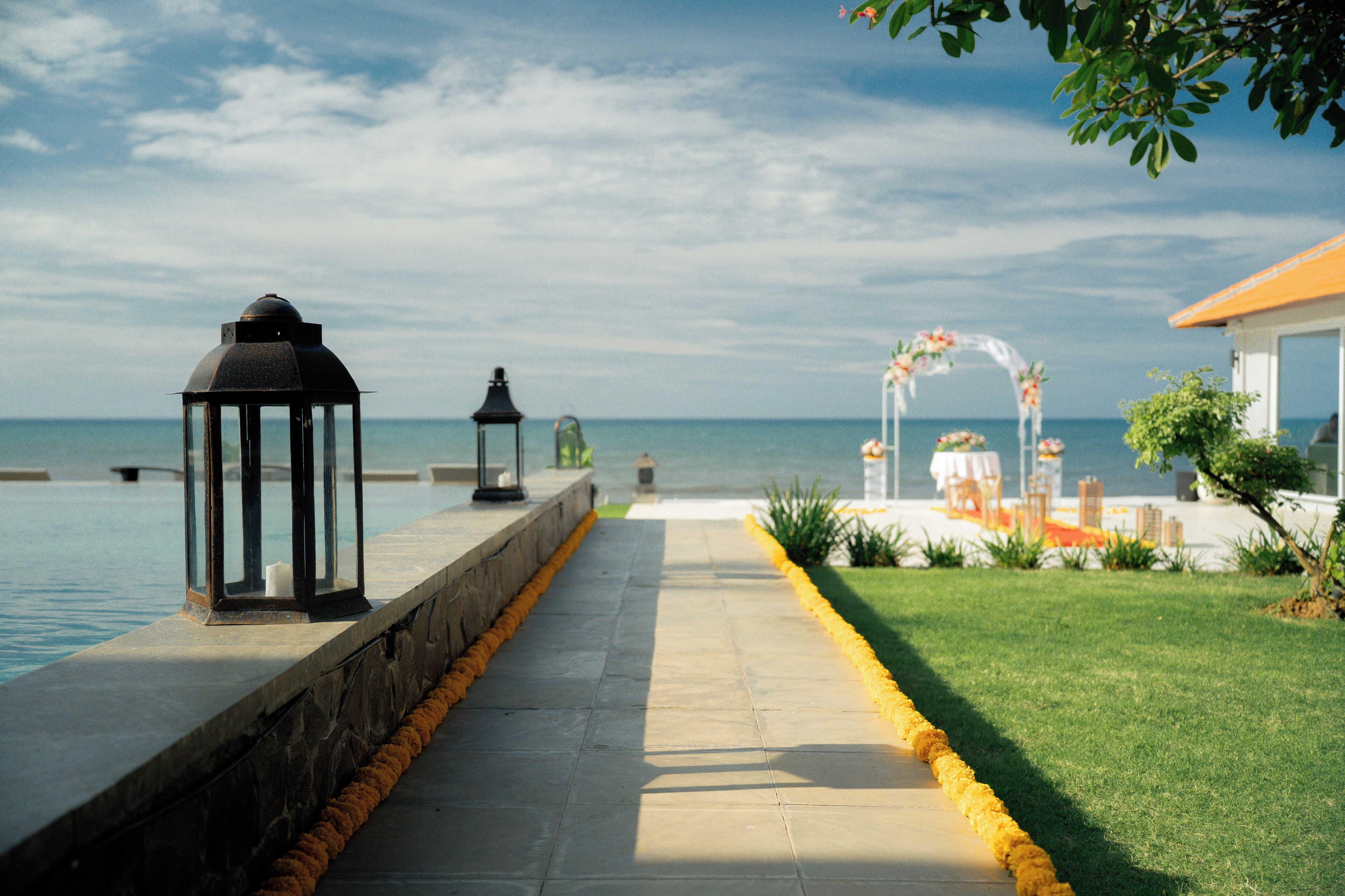 Outdoor wedding area
