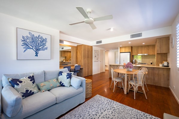 Living area - Coastal luxury renovated 2-bed, 2-bath apartment near Casuarina Beach. (Tweed)