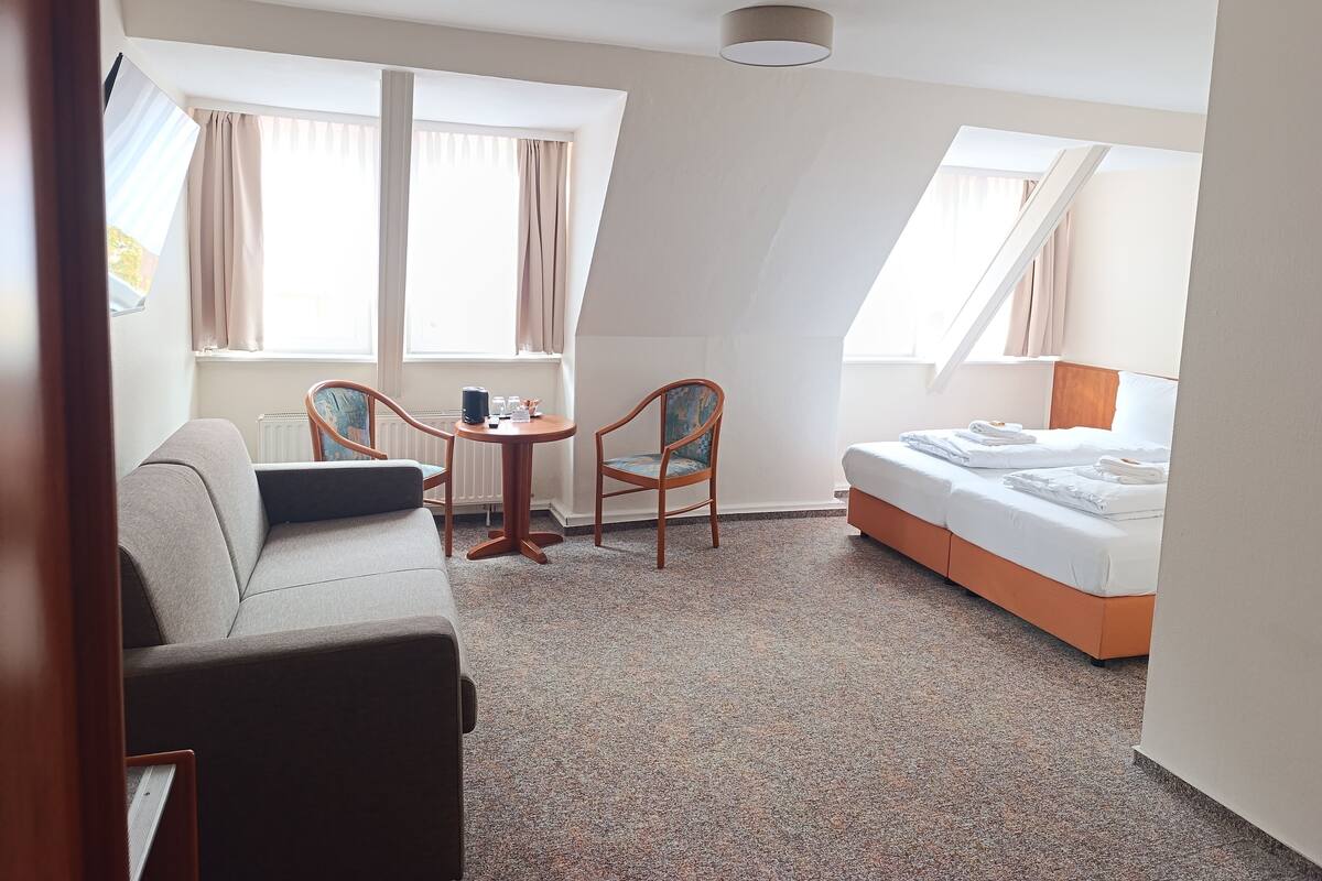 Hypo-allergenic bedding, blackout curtains, free WiFi, bed sheets