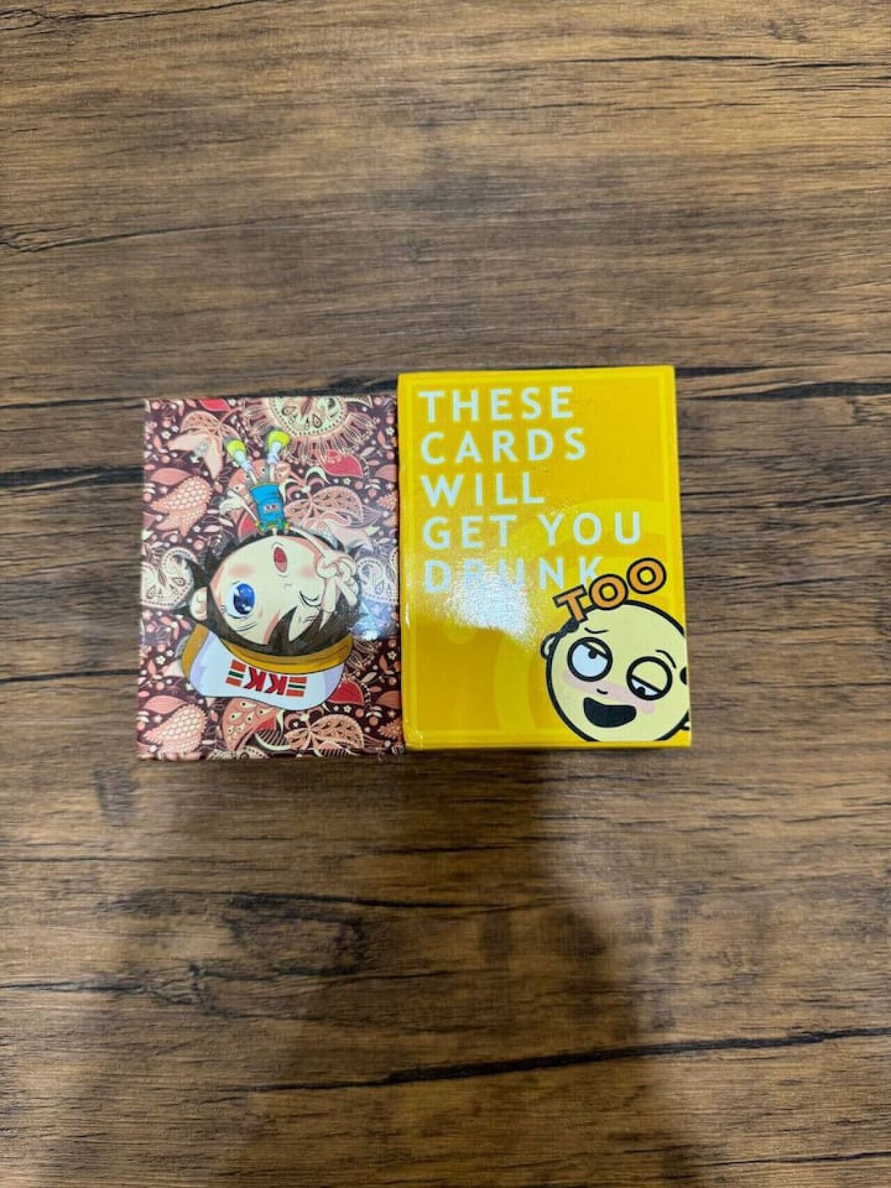 A card game with a cartoon character on the cover.