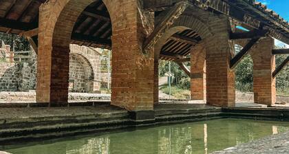 Loft with flowered courtyard in Val d'Orcia Radicofani