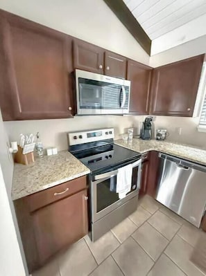 Microwave, oven, stovetop, dishwasher